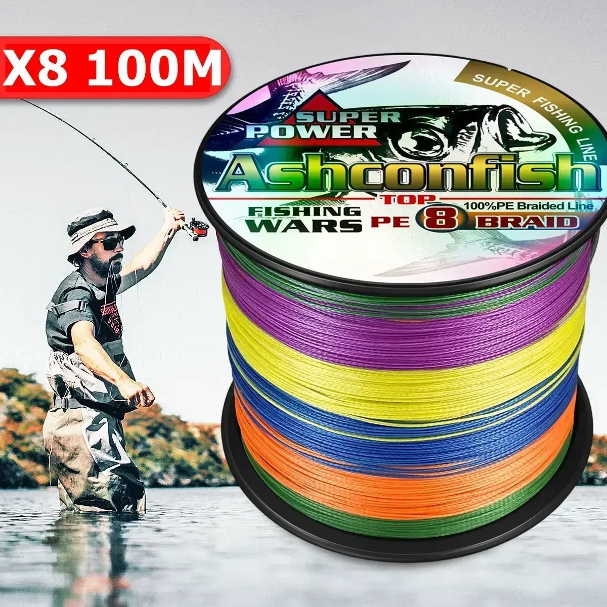 Ice Fishing Line - Ashconfish X8 senar pancing kepang, Super